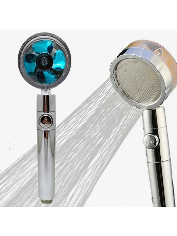 Pervaneli Duş Başlığı 360 Derece Dönebilen Aç Kapa Su Tasarruflu (5047)