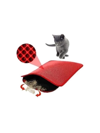 Petpretty Elekli Kedi Tuvaleti Paspası 50x60 Cm Kırmızı