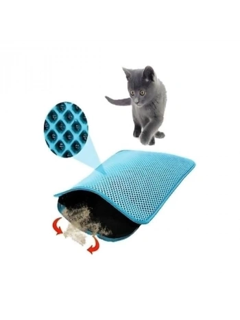 Petpretty Elekli Kedi Tuvaleti Paspası 50x60 Cm Turkuaz