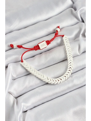 Pirinç Asansörlü Beyaz Juju Kadın Bileklik