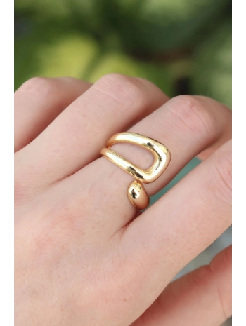 Pirinç Gold Renk Ayarlanabilir Yüzük