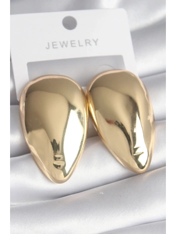 Pirinç Gold Renk Badem Model Kadın Küpe