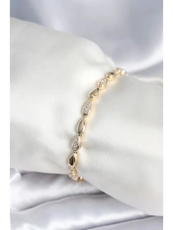 Pirinç Gold Renk Damla Model Kadın Bileklik