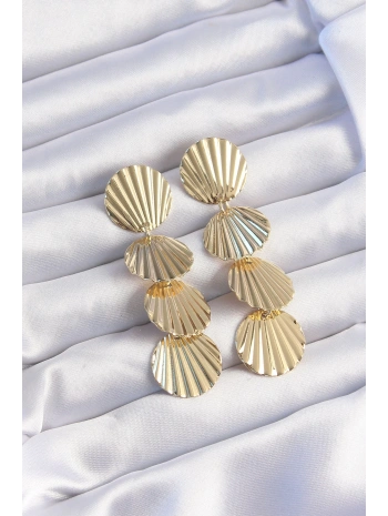 Pirinç Gold Renk Deniz Kabuğu Model Sallantılı Küpe