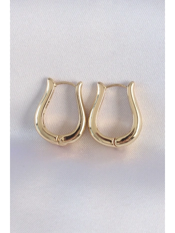 Pirinç Gold Renk İçi Boş Gül Küpe