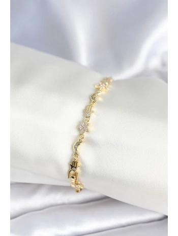 Pirinç Gold Renk Kadın Manifest Bileklik