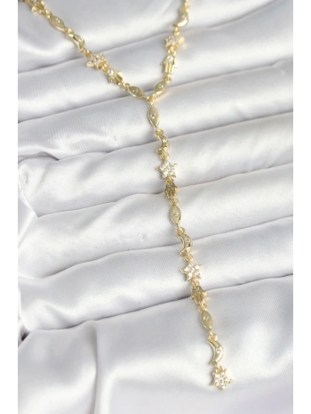 Pirinç Gold Renk Kadın Manifest Kolye