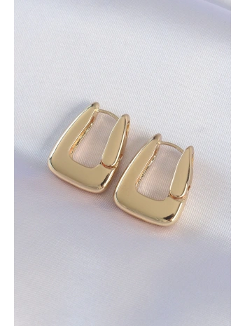 Pirinç Gold Renk Kalın Küpe