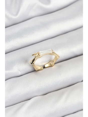 Pirinç Gold Renk Kemik Model Kadın Yüzük