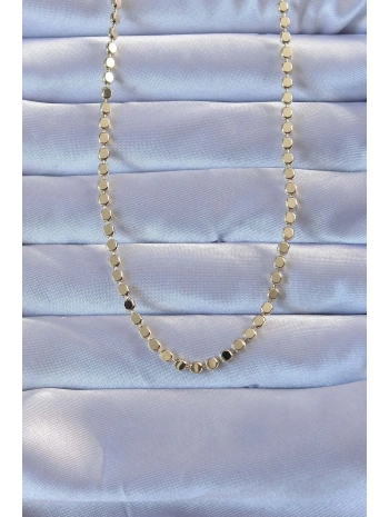 Pirinç Gold Renk Parçalı Ezme Kolye