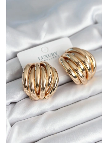 Pirinç Gold Renk Vintage Kadın Küpe