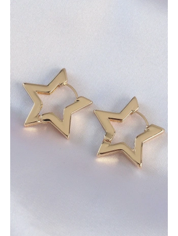 Pirinç Gold Renk Yıldız Küpe