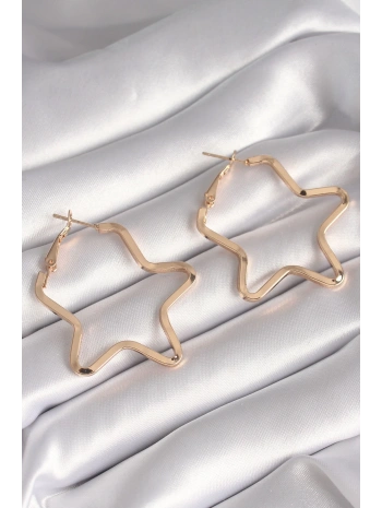 Pirinç Gold Renk Yıldız Model Kadın Küpe