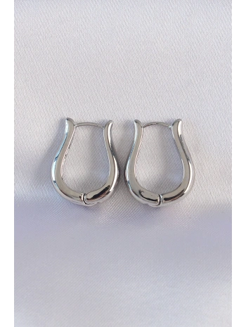 Pirinç Gümüş Renk İçi Boş Gül Küpe