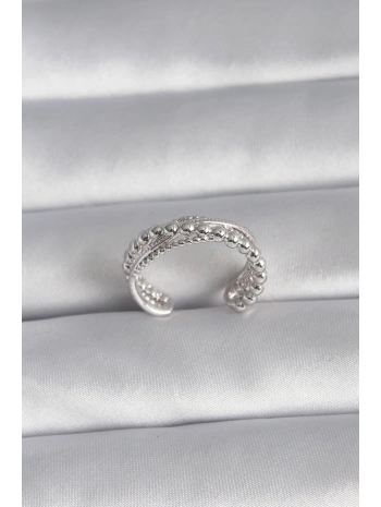 Pirinç Gümüş Renk Kadın Yüzük