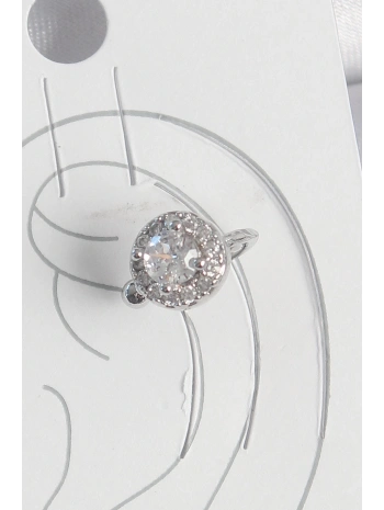 Pirinç Gümüş Renk Zirkon Taşlı Kadın Kıkırdak Model Küpe