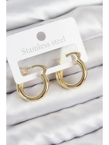 Pirinç Halka Model Gold Renk Kadın Küpe