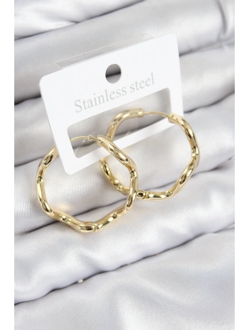 Pirinç Halka Model Gold Renk Kadın Küpe