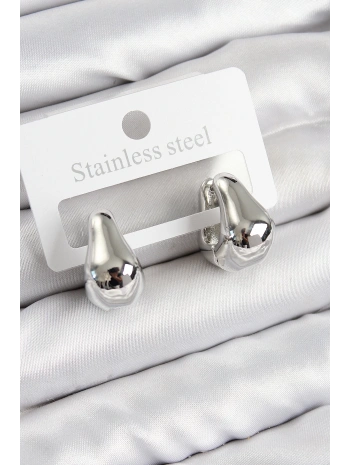 Pirinç Halka Model Gümüş Renk Kadın Küpe