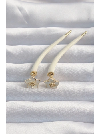 Pirinç Krem Renk Botega Küpe