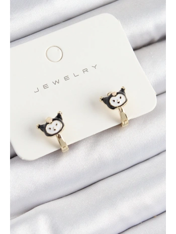 Pirinç Kuromi Model Gold Renk Çocuk Küpe