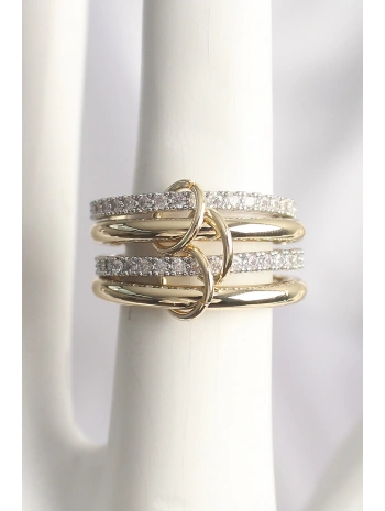 Pirinç Mix Renk Zirkon Taşlı 4Lü Kadın Yüzük