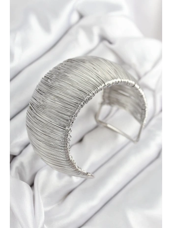 Pirinç Tel Sarma Model Gümüş Renk Kadın Bileklilk