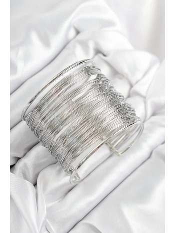 Pirinç Tel Sarma Model Gümüş Renk Kadın Bileklilk