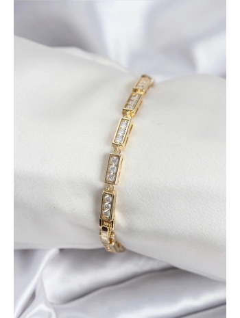 Pirinç VIP Seri Gold Renk Parçalı Model Kadın Bileklik