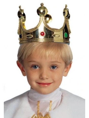 Plastik Kral Tacı Altın Renk Çocuk Boy (5047)