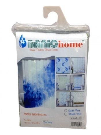 POLYESTER ÇİFT KANAT SU İTİCİ BANYO PERDESİ 90X200CM (5047)