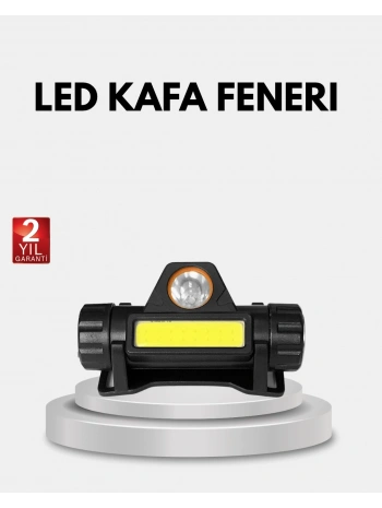 Profesyonel Şarjlı LED Kafa Lambası – Uzun Mesafe + Ortam Aydınlatması