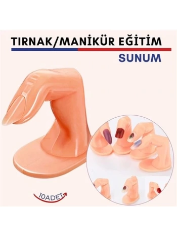 Protez Tırnak Manikür Eğitim ve Sunum Parmakları 10 adet