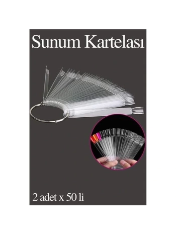 Protez Tırnak Sunum Kartelası ŞEFFAF 100 LÜ