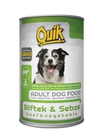 Quik Biftek ve Sebzeli Köpek Maması Konservesi 415 Gr