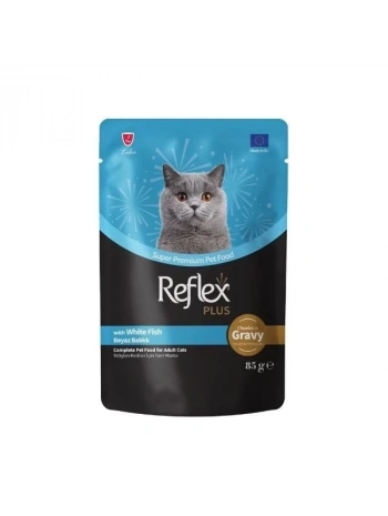 Reflex Plus Sos İçinde Beyaz Balıklı Pouch Yetişkin Konserve Kedi Maması 85 Gr