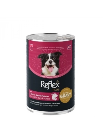 Reflex Plus Sos İçinde Kuzu Etli ve Tatlı Patatesli Yetişkin Konserve Köpek Maması 400 Gr