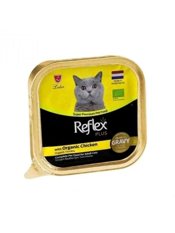 Reflex Plus Sos İçinde Parça Organik Tavuk Etli Yetişkin Konserve Kedi Maması 85 Gr