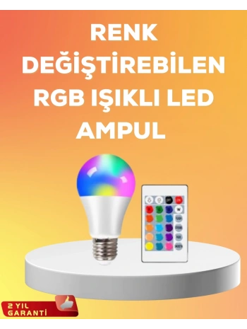 RGB Uzaktan Kumandalı LED Ampul 16 Renk A Kalite 2025 Model Orijinal