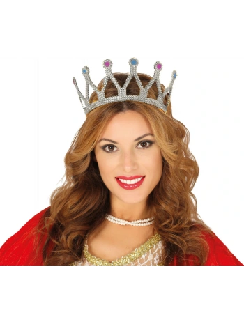 Rönesans Kostümlü Kraliyet Ortaçağ Gümüş Kraliçe Prenses Tacı (5047)