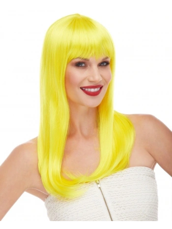 Sarı Renk Uzun Düz Parti Peruğu (5047)