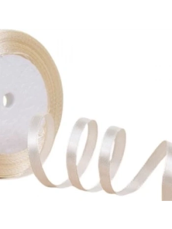 Saten Kurdele 1 Cm 10 Metre Ekru