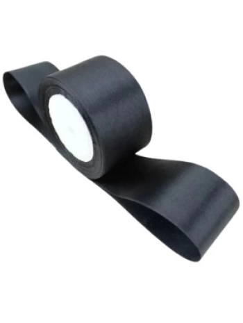 Saten Kurdele 6 cm Siyah 2 Metre