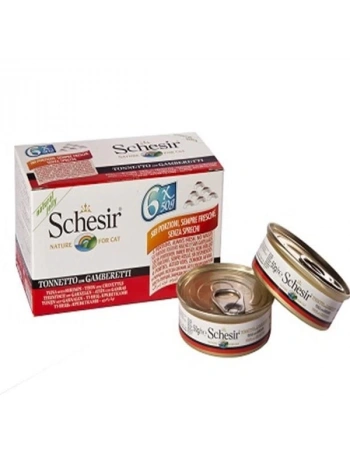 Schesir Multipack Prawns Konserve Kedi Maması 6x50 Gr