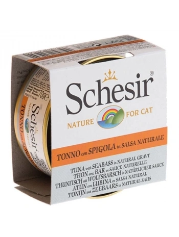 Schesir Ton Balık ve Levrekli Naturel Konserve Kedi Maması 70 Gr