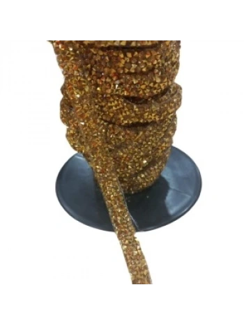 Silikonlu Yapıştırma Taş 1 Cm Gold 1 Metre