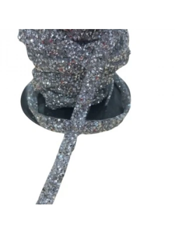 Silikonlu Yapıştırma Taş Şerit 2 Cm Gümüş 1 Metre