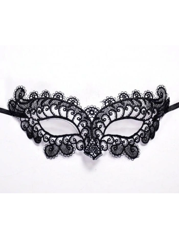 Siyah Renk Halkalı Model Dantelli Parti Balo Göz Maskesi Model 1 (5047)