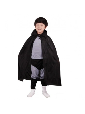 Siyah Renk Yakalı Çocuk Pelerin 90 cm (5047)