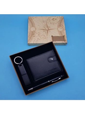Siyah Touchpen Kalem Anahtarlık Ve Cüzdan